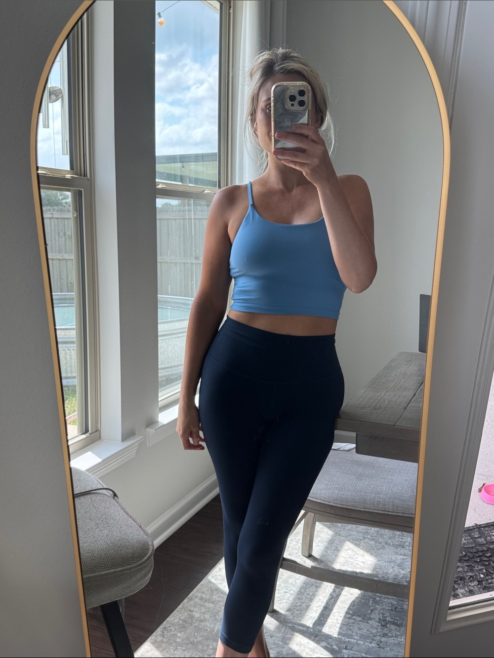 Light Blue Spaghetti Strap Crop Tank - Picture 5 of 11